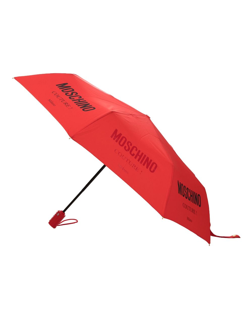 Shop Moschino Logo-print Compact Umbrella In Red