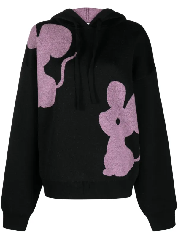 JW Anderson Mouse インターシャニット パーカー | ブラック | FARFETCH JP