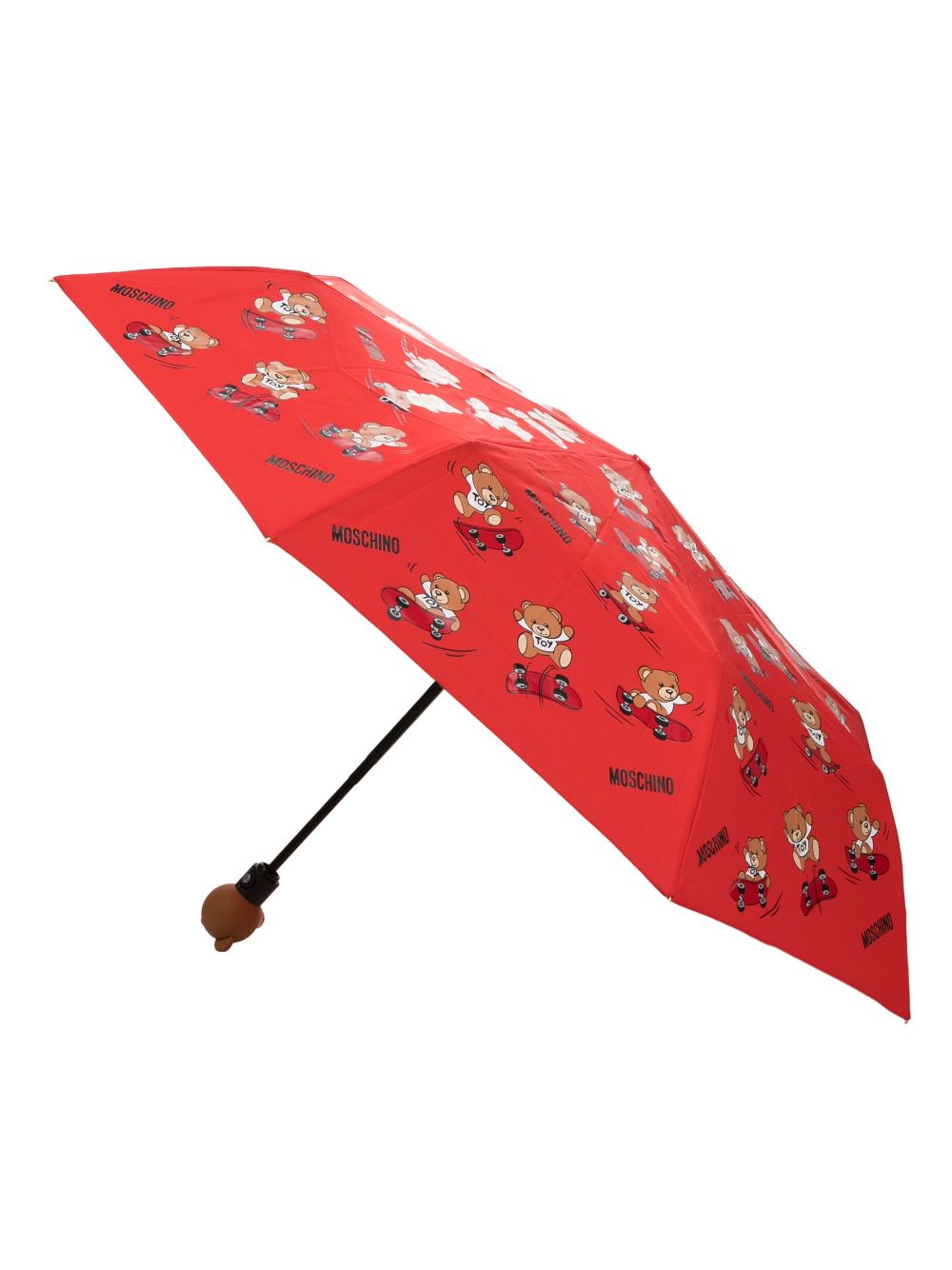 Shop Moschino Teddy Bear Compact Umbrella In Red