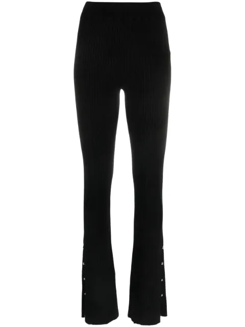 DONDUP pantalones tejidos de canalé con tiro alto