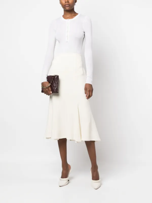 Gabriela Hearst Julian Henley Ribbed Top | White | FARFETCH JO