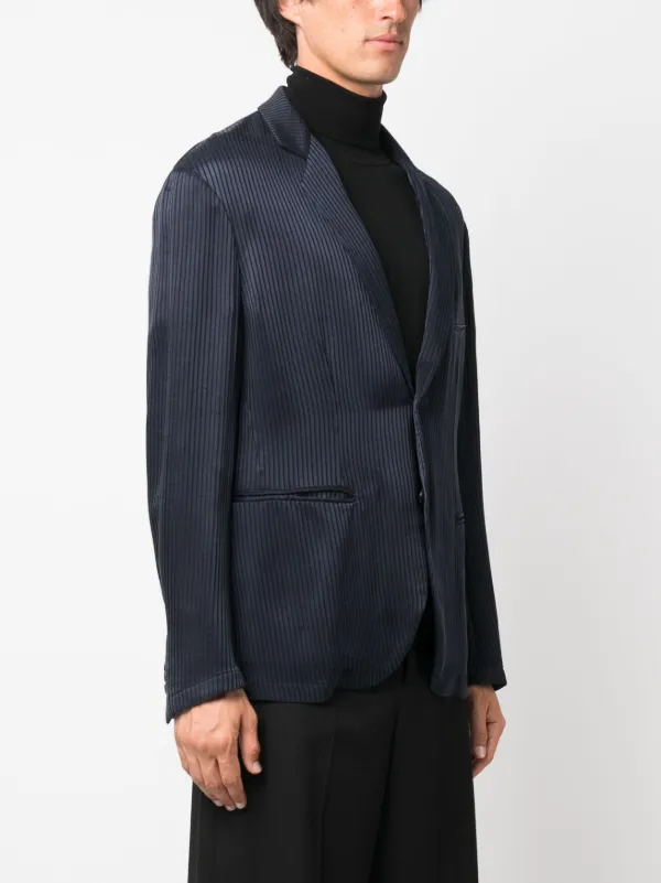 Giorgio Armani Striped single-breasted Blazer | Blue