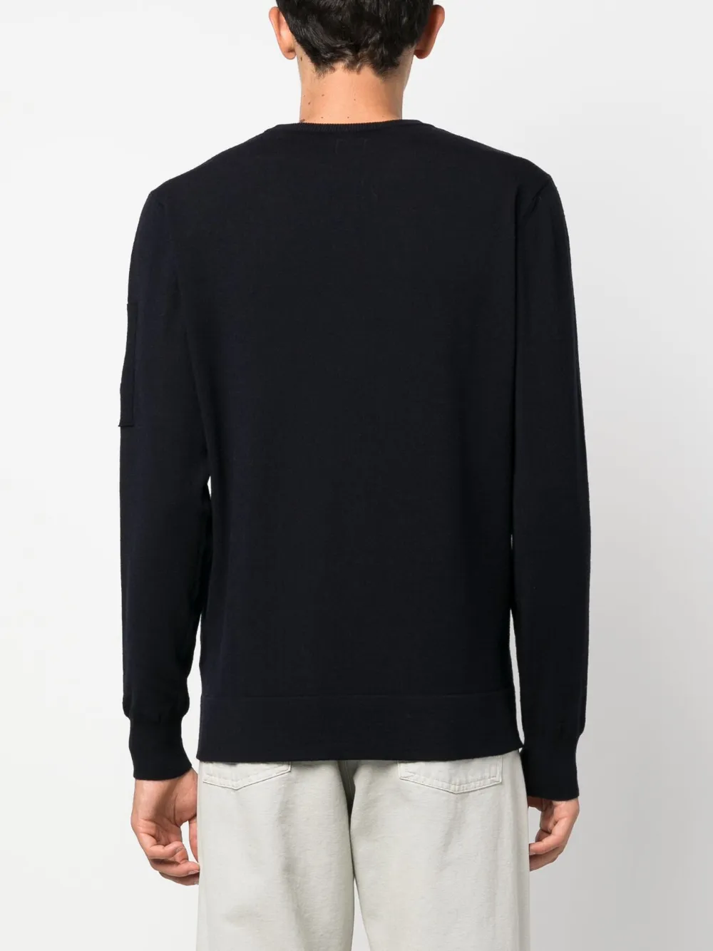 C.p. Company Cp Company Diagonal Raised Fleece Crew Neck Lens Sweatshirt In Nude
