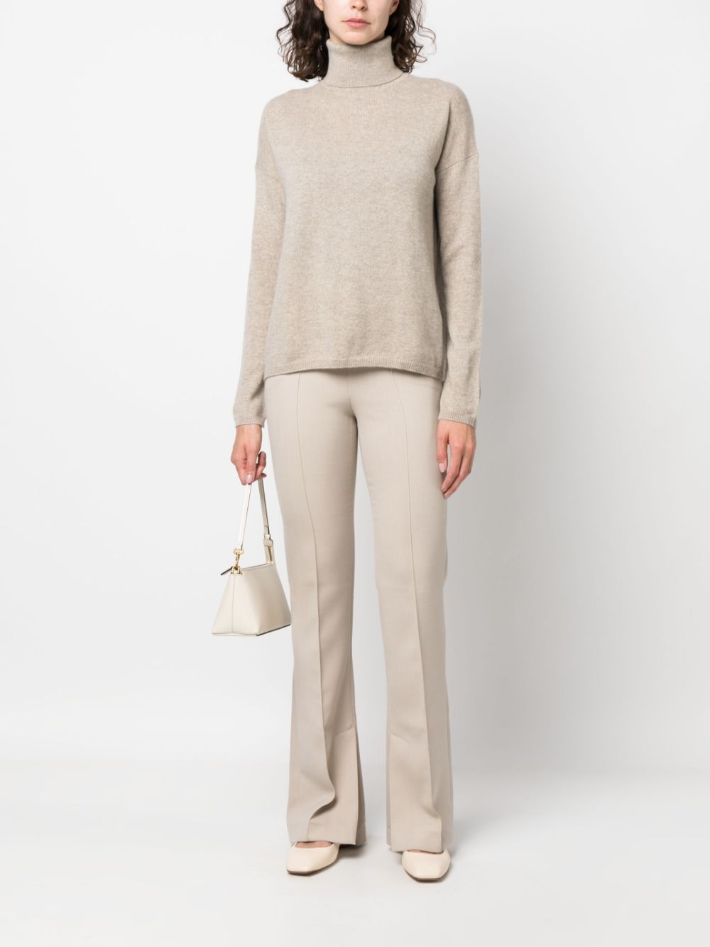 Allude fine-knit roll-neck sweatshirt - Beige