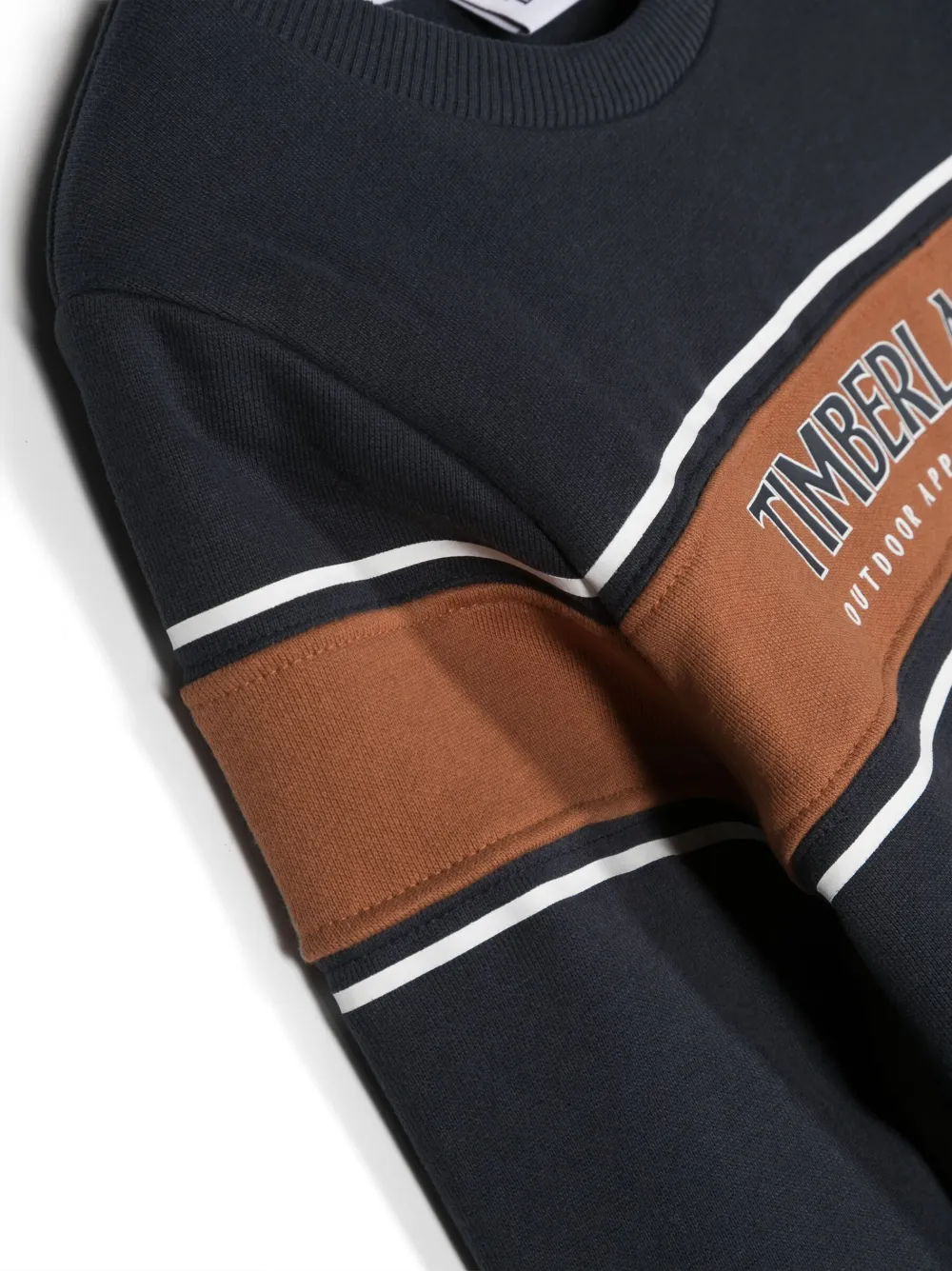 Timberland Boys Navy Blue Cotton Sweatshirt In Blue