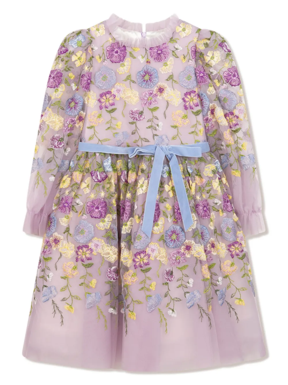 MARCHESA KIDS COUTURE フローラル チュールワンピース - パープル MARCHESA KIDS COUTURE フローラル チュールワンピース - パープル