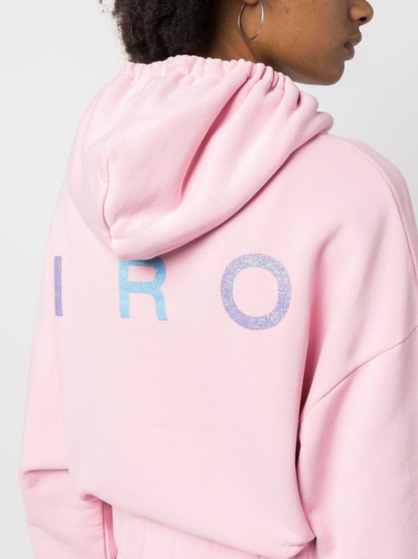 IRO Jopa logo print Cotton Hoodie Farfetch