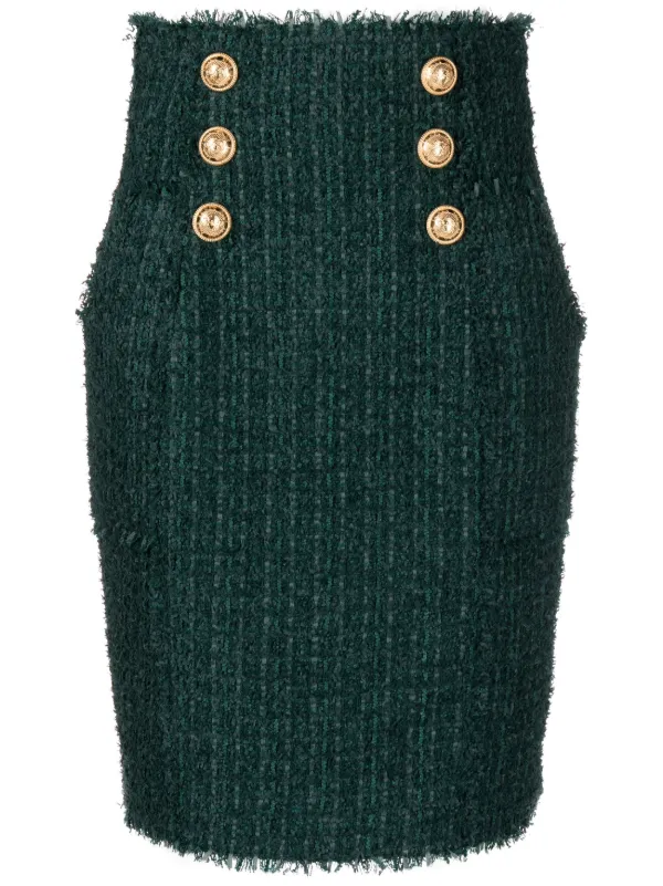 スカート BALMAIN EMBROIDERED TWEED SKIRT Short embroidered polka-dot tweed skirt - Women | BALMAIN