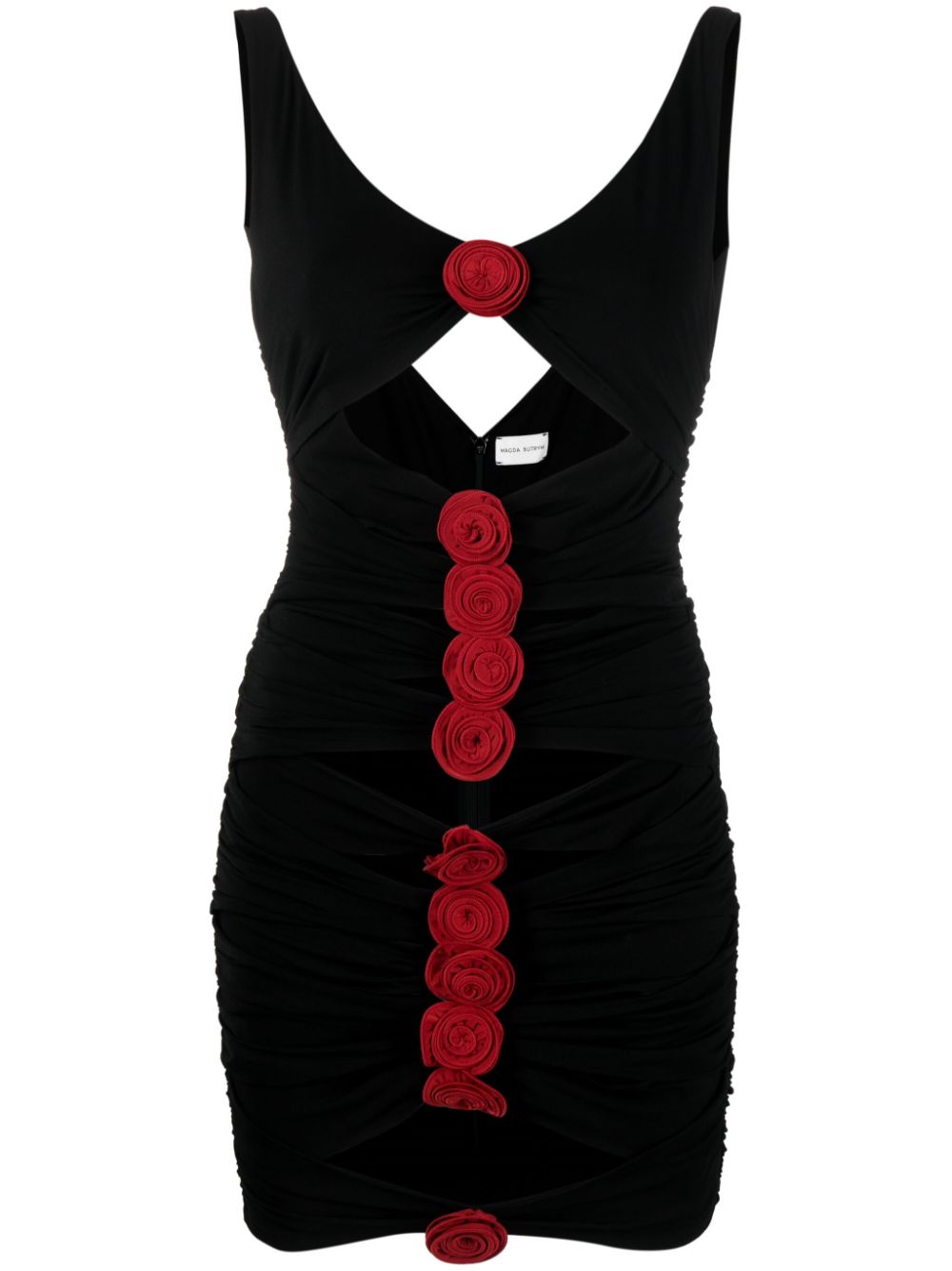 MAGDA BUTRYM ROSE-APPLIQUÉ CUT-OUT MINIDRESS