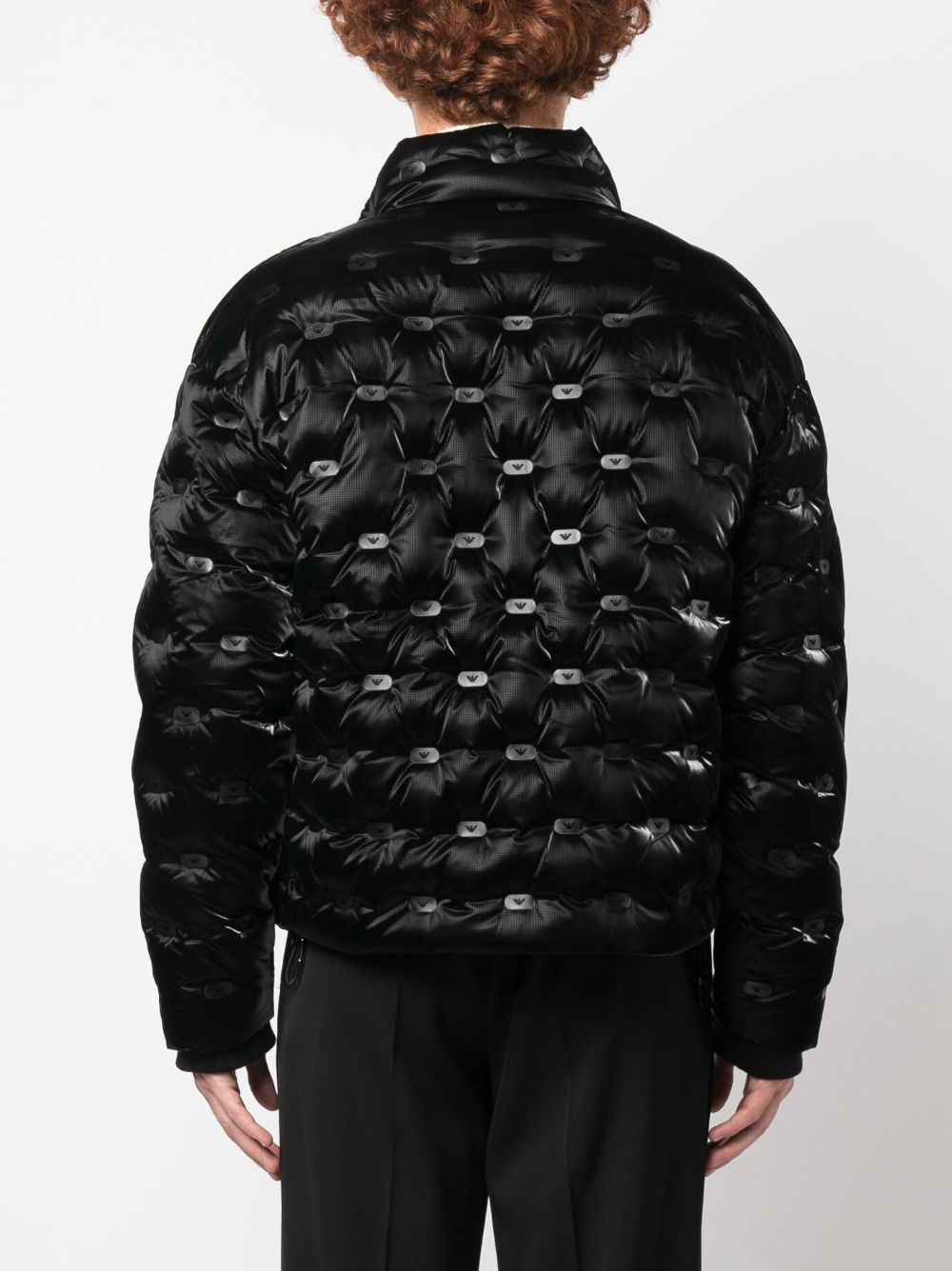 Shop Emporio Armani Logo-embellished Puffer Jacket In Black