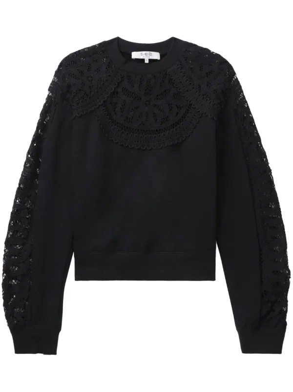 Black lace clearance sweatshirt