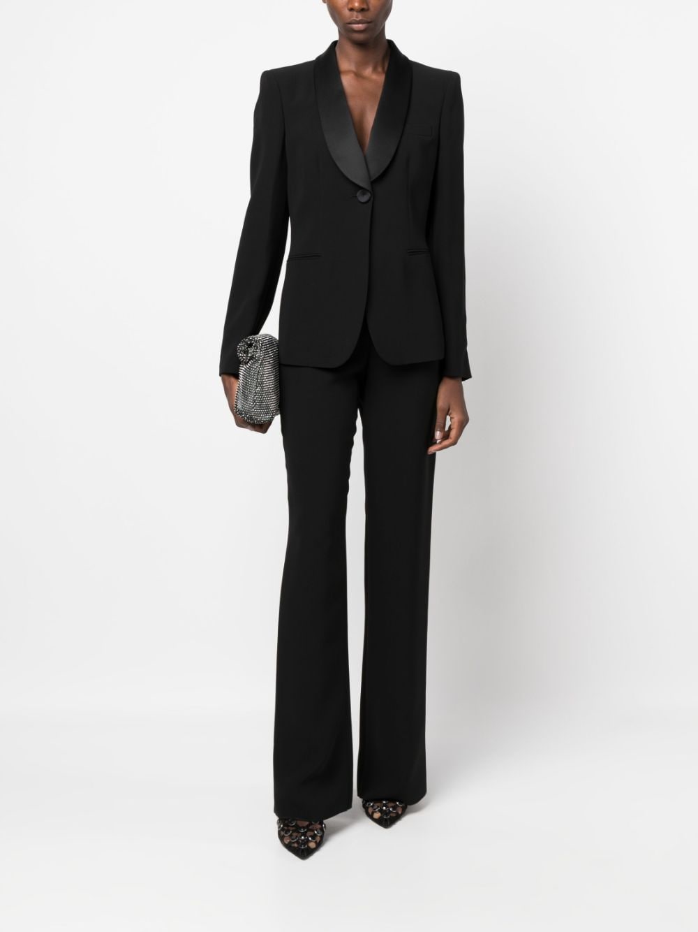 Shop Giorgio Armani Single-breasted Trouser Suit In Black