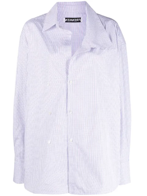 Frenken Charm fine-check asymmetric shirt