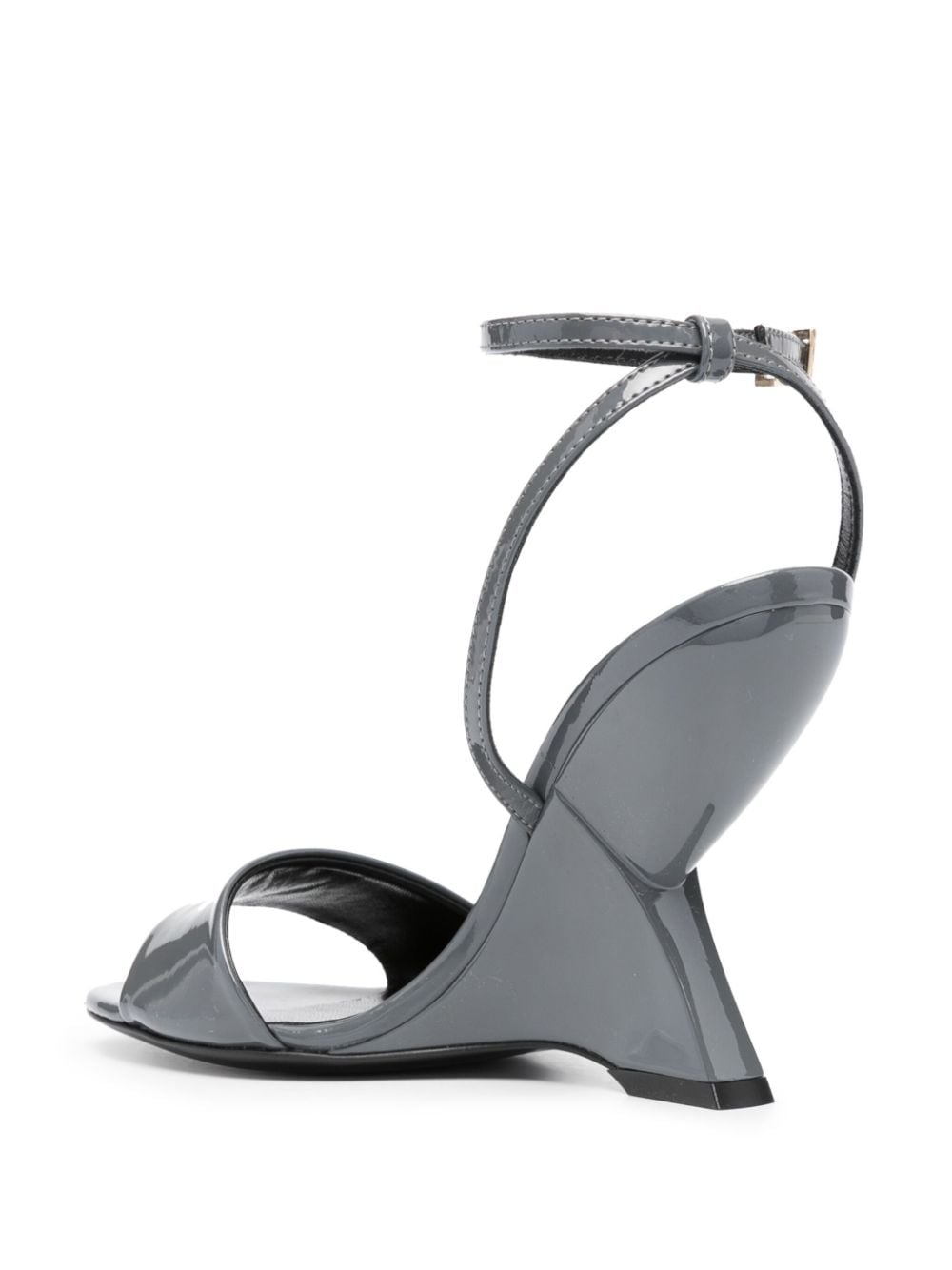Shop Semicouture Minnie 110mm Leather Sandals In Grey