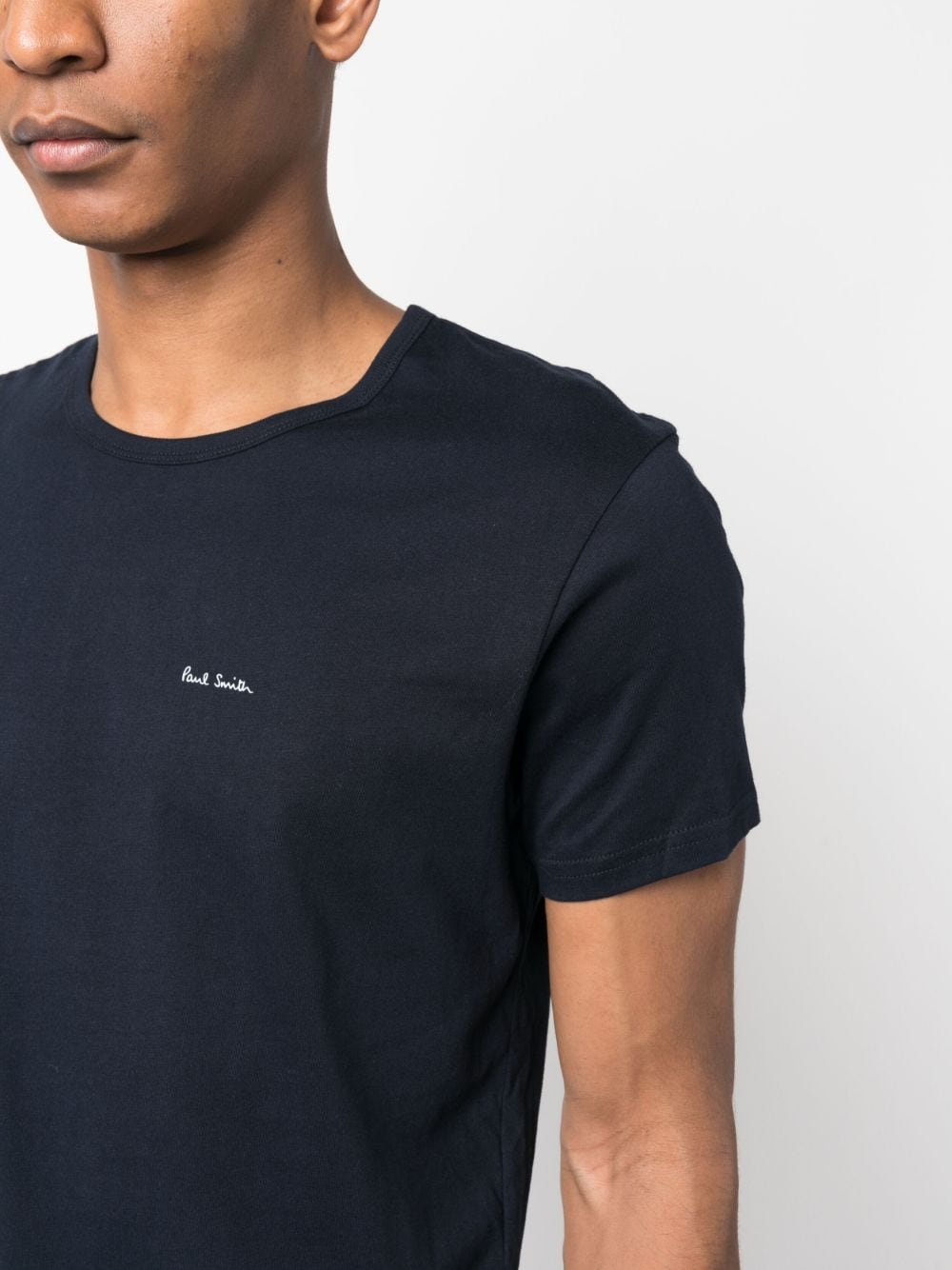 Shop Paul Smith Logo-print Cotton T-shirt (pack Of Three) In Blue