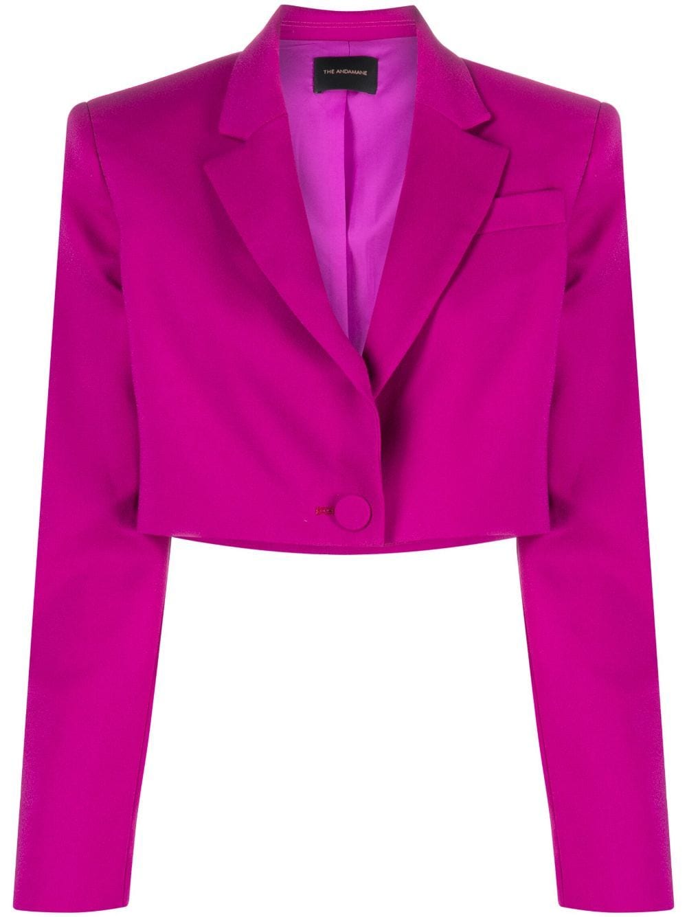 The Andamane Single-breasted Cropped Blazer In Pink