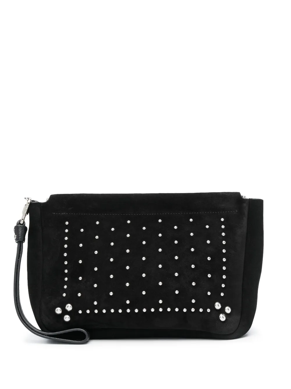 JÉRÔME DREYFUSS CLAP STUDDED SUEDE CLUTCH