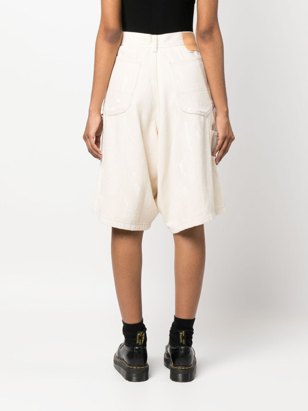 Shop R13 Pressed-crease Knee-length Shorts In Neutrals