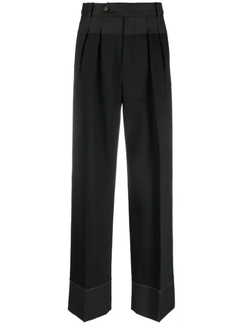 Frenken two-tone tailored trousers