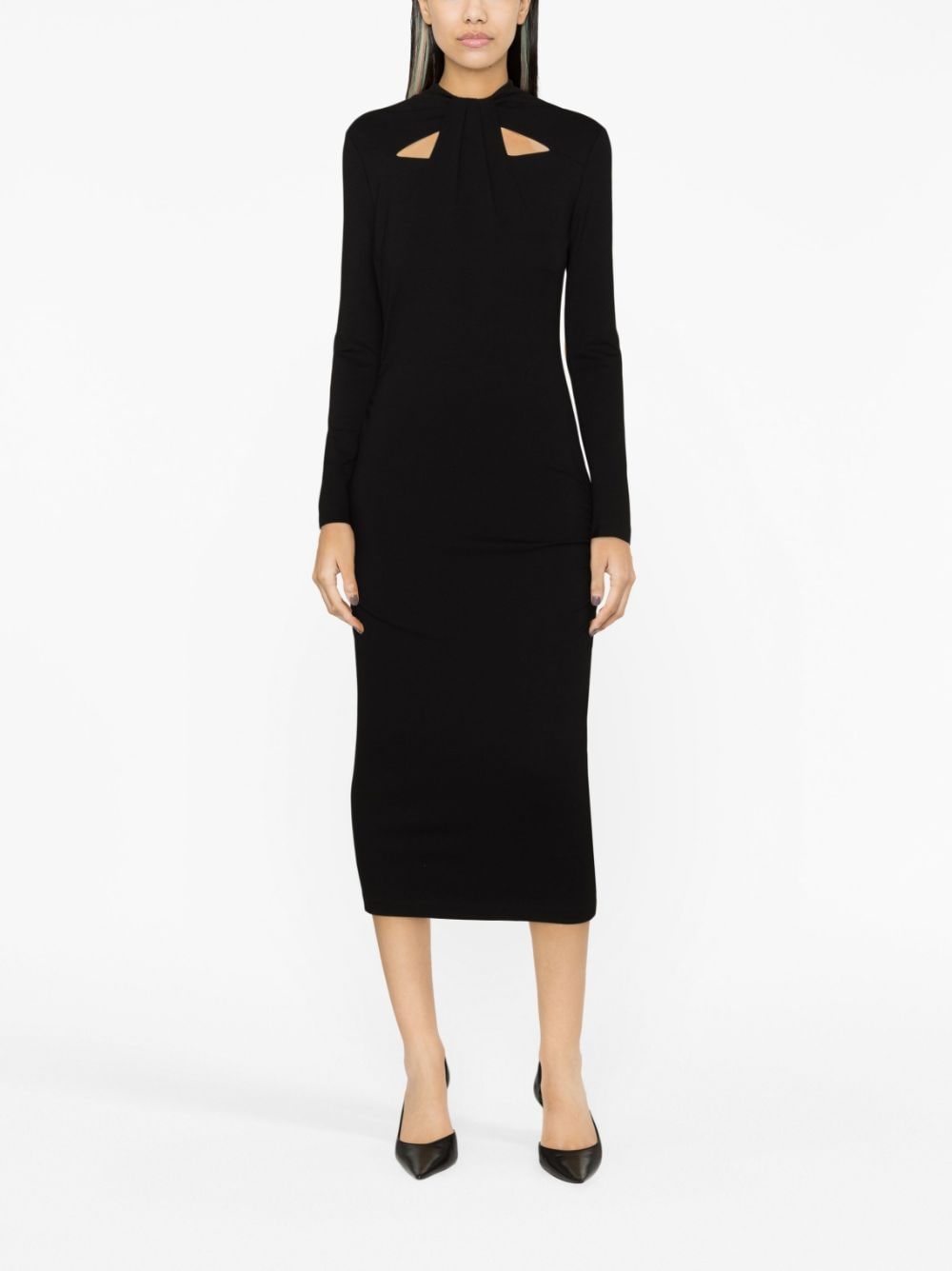 Image 2 of Giorgio Armani cut-out long-sleeve midi dress