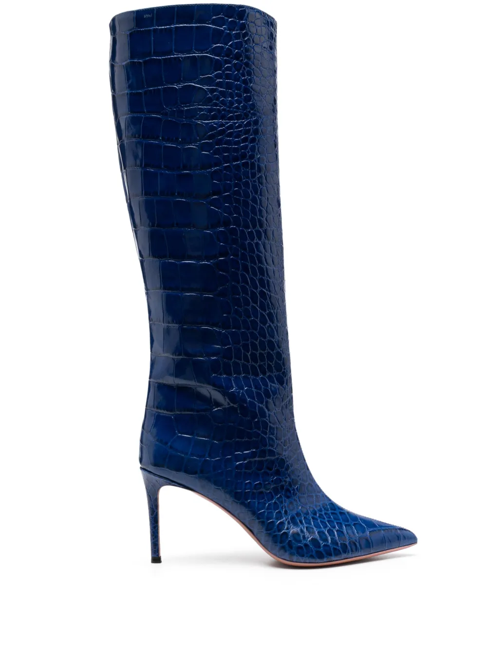 85mm crocodile-embossed leather boots