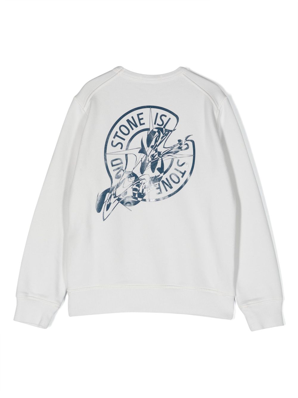 Stone Island Junior Sweater met logoprint - Wit
