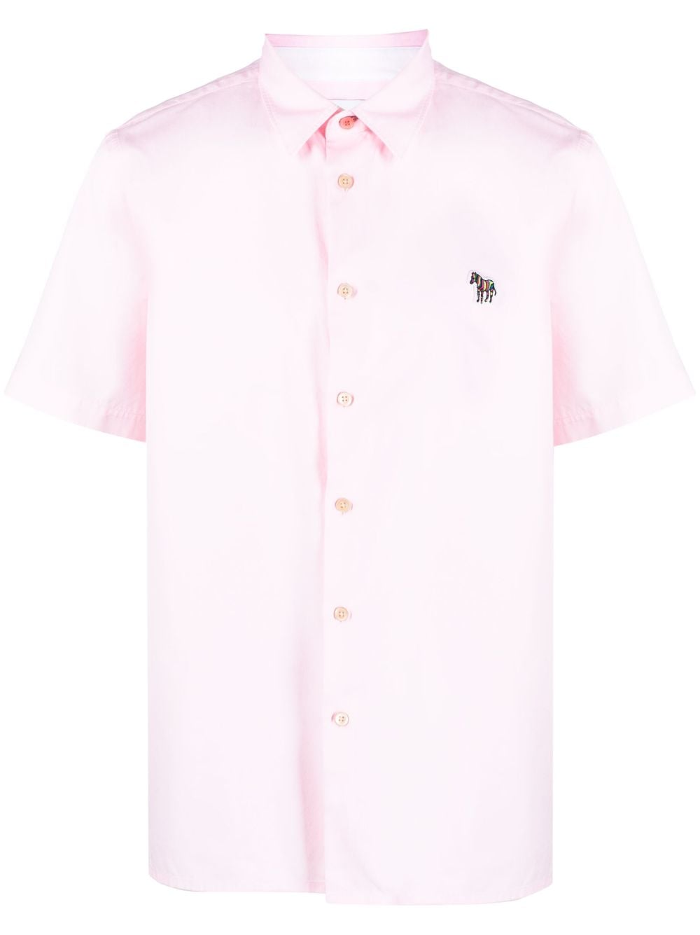 Shop Ps By Paul Smith Zebra-patch Cotton Shirt In Pink