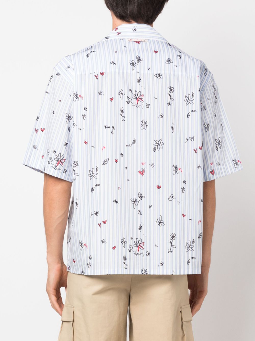 Shop Marni Magic Garden Short-sleeved Shirt In Blue