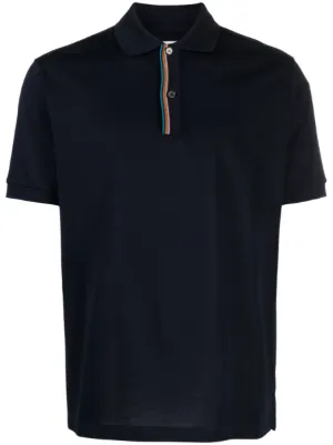 Paul Smith Signature Stripe-trim Polo Shirt | Blue | FARFETCH IN