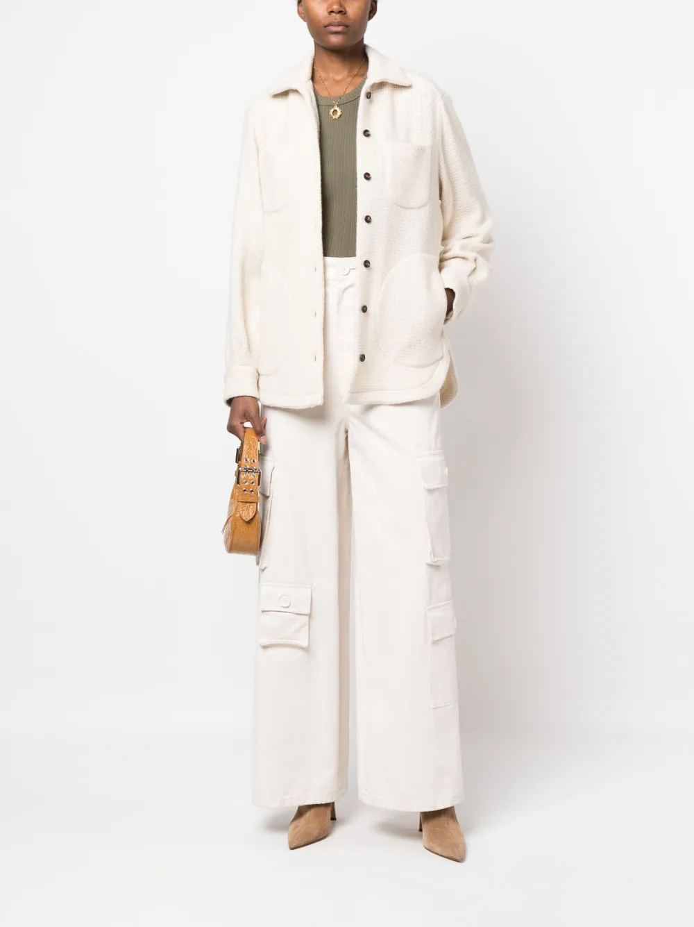 Kiton Button-up shirtjack - Beige