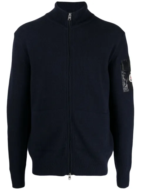 Moncler cárdigan con parche del logo y cierre 