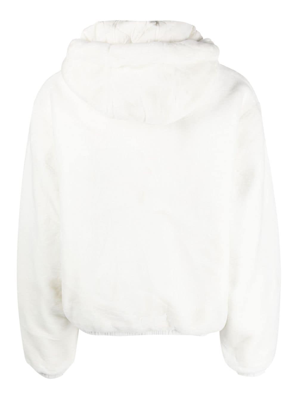 Shop Moose Knuckles Zip-up Cropped Hooded Jacket In White