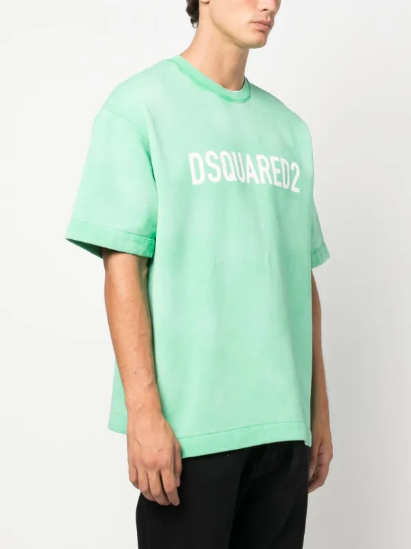 DSQUARED2 drop-shoulder Cotton T-shirt | Green | FARFETCH IN DSQUARED2 drop-shoulder Cotton T-shirt | Green | FARFETCH IN