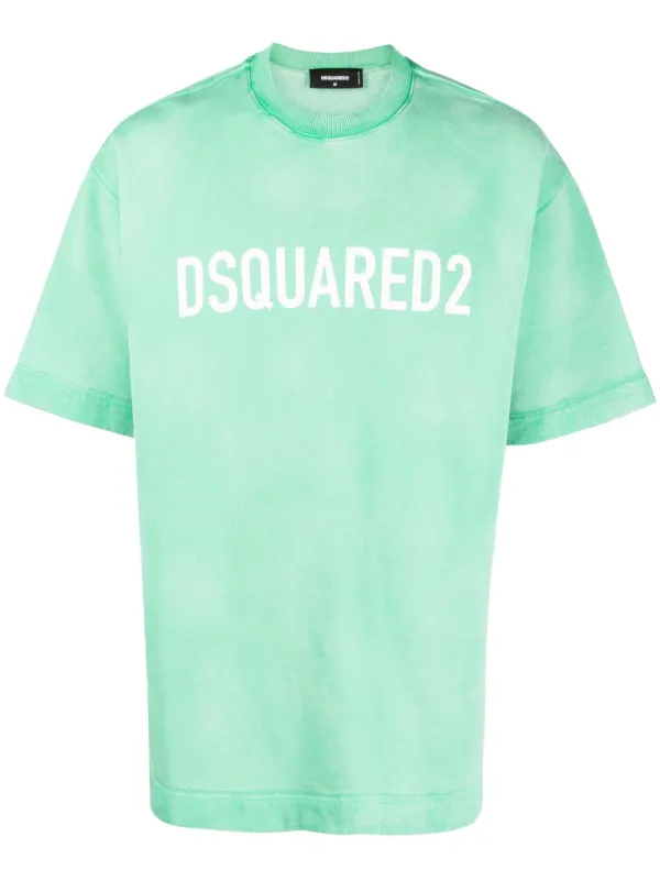 DSQUARED2 drop-shoulder Cotton T-shirt | Green | FARFETCH