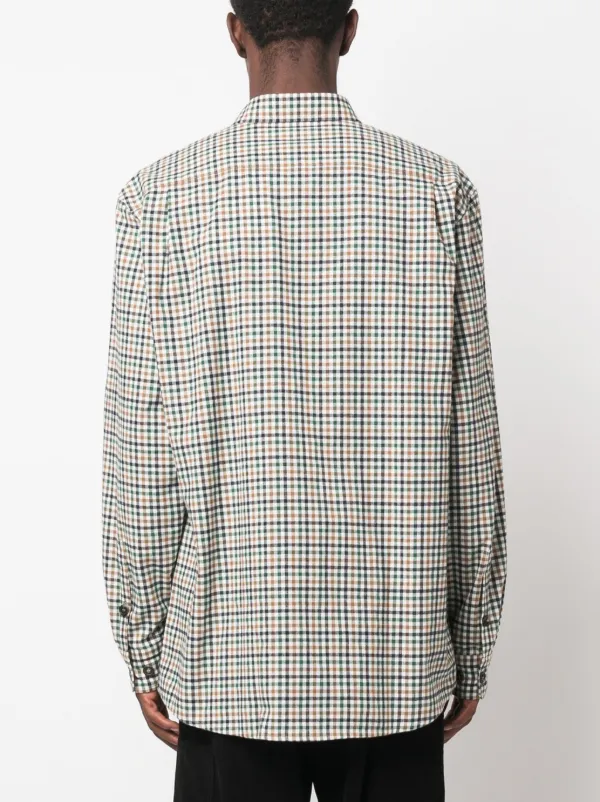 Kenzo チェック ロゴ シャツ | ブラウン | FARFETCH JP