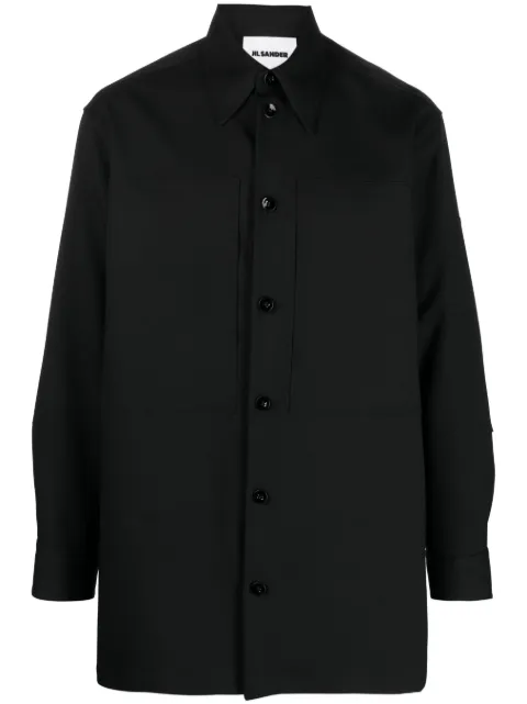 Jil Sander camisa con cuello de pico y botones