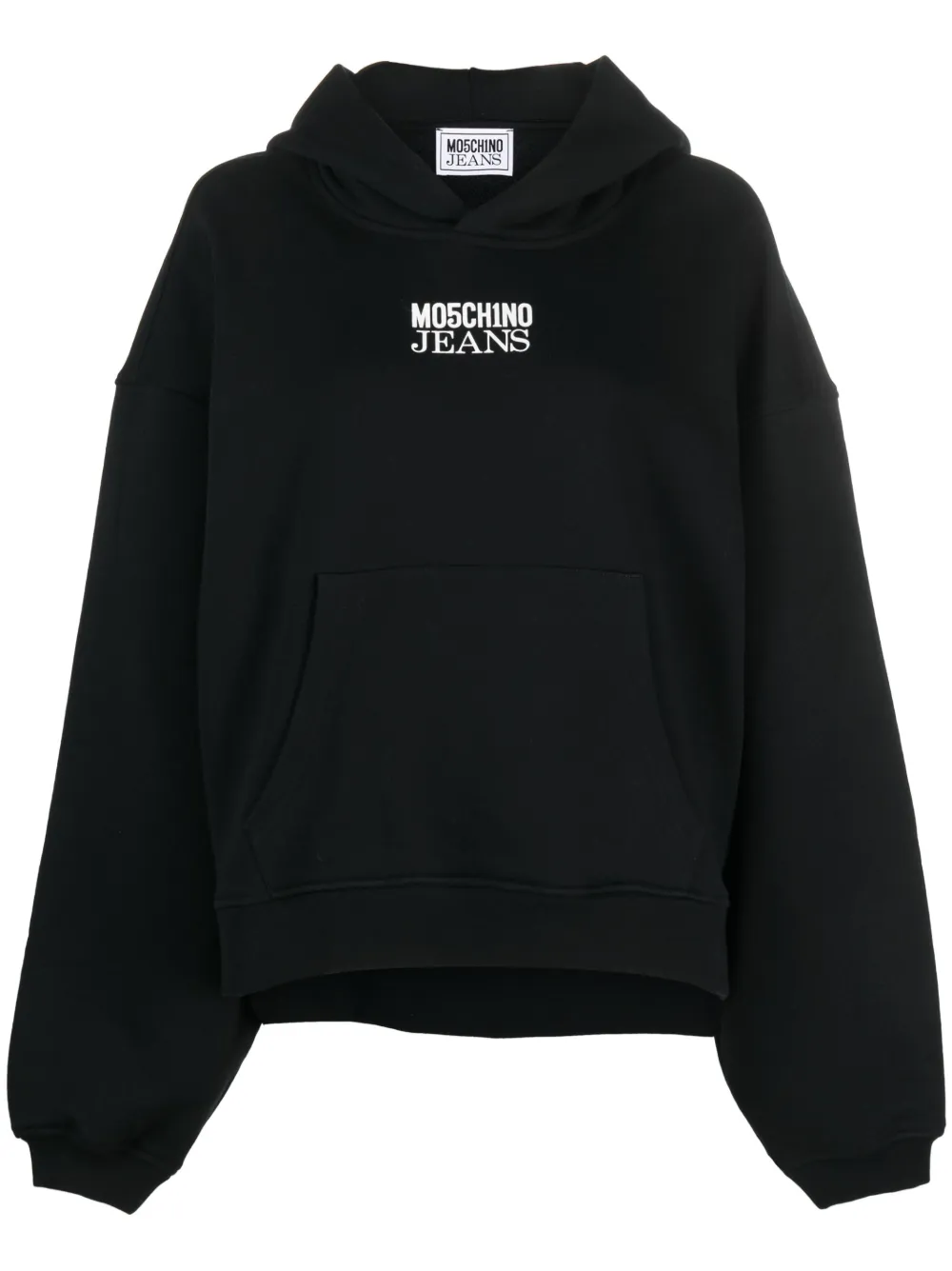MOSCHINO JEANS logo-print cotton hoodie | Black | Image 1