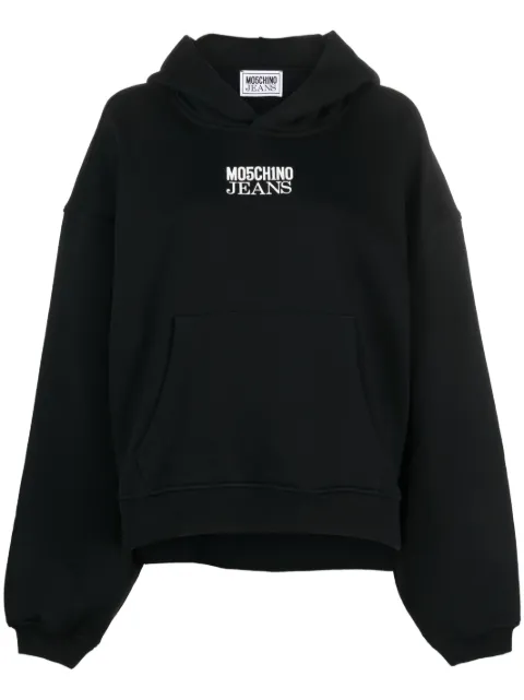 MOSCHINO JEANS logo-print cotton hoodie