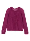 Il Gufo open-knit mohair-blend cardigan - Pink