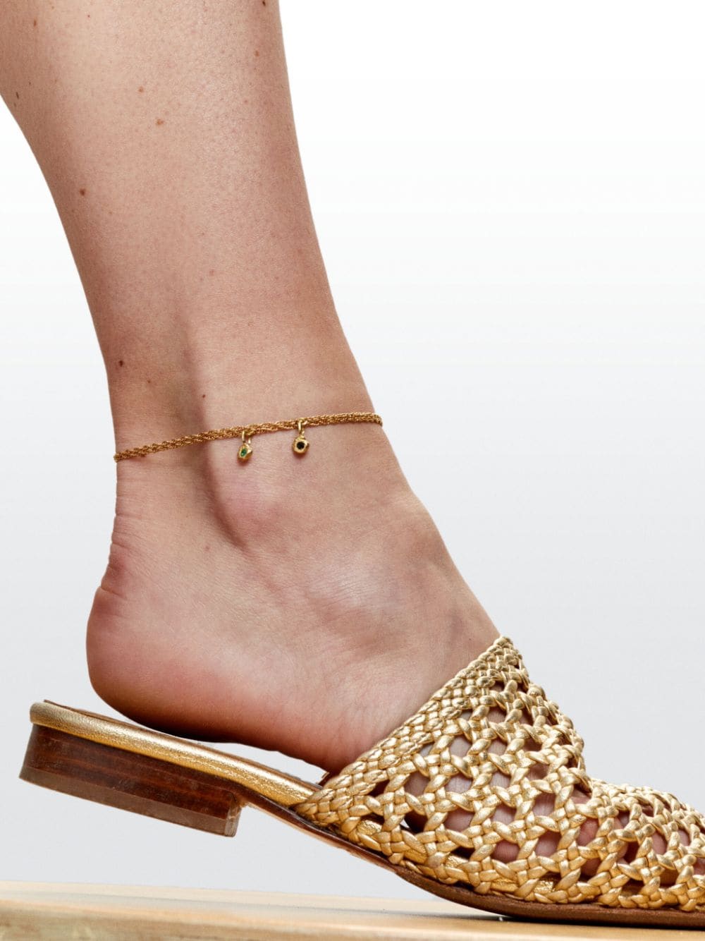 Shop Elhanati 18kt Yellow Gold Solitarie Diamond Ankle Bracelet