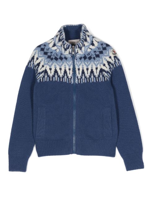 Moncler Enfant intarsia-knit virgin-wool jacket