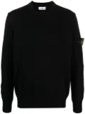 Stone Island Compass-patch cotton-blend jumper - Black
