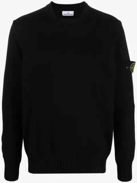 Stone Island Compass-patch cotton-blend jumper