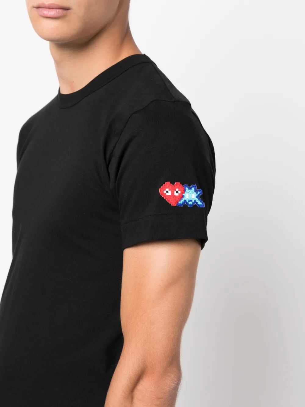 Comme Des Garçons Play T-shirt met patch Zwart