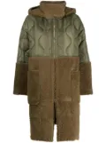 Blancha panelled quilted hooded jacket - Green