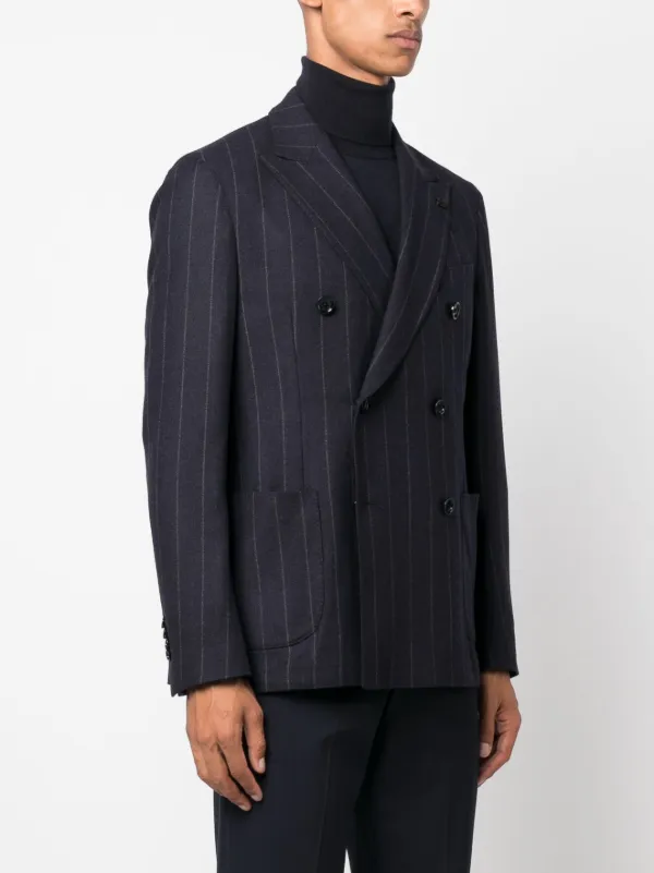 【当店限定販売】 Lardini ストライプ ダブルジャケット | ブルー | FARFETCH JP ジャケット・アウター