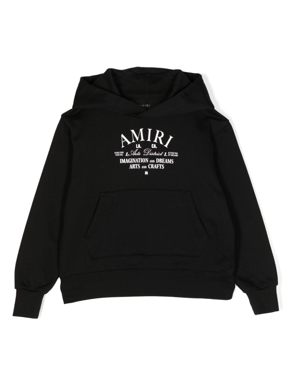 Amiri Kids' Logo印花棉连帽衫 In Black