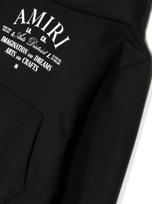 AMIRI KIDS logo-print Cotton Hoodie | Black | FARFETCH