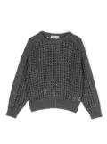 Brunello Cucinelli Kids sequin-embellished open-knit jumper - Grey