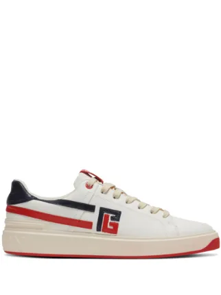 【BALMAIN】ホワイト B-Court レザー スニーカー Balmain B-Court Low-Top Sneakers | Saks Fifth Avenue